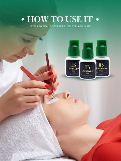 Korea Original IB Ultra Super Glue for Eyelash Extensions 5ml IB Green Cap Glue with Seal Bag False Lash Adhesive Private Label