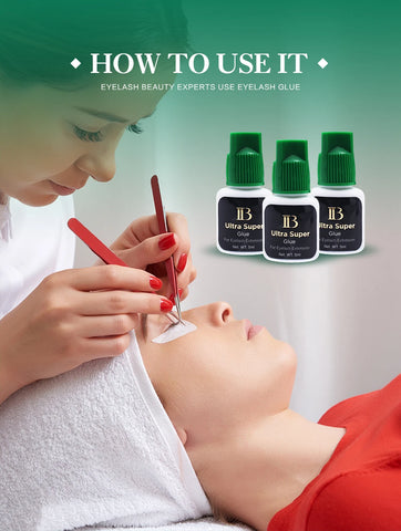Korea Original IB Ultra Super Glue for Eyelash Extensions 5ml IB Green Cap Glue with Seal Bag False Lash Adhesive Private Label