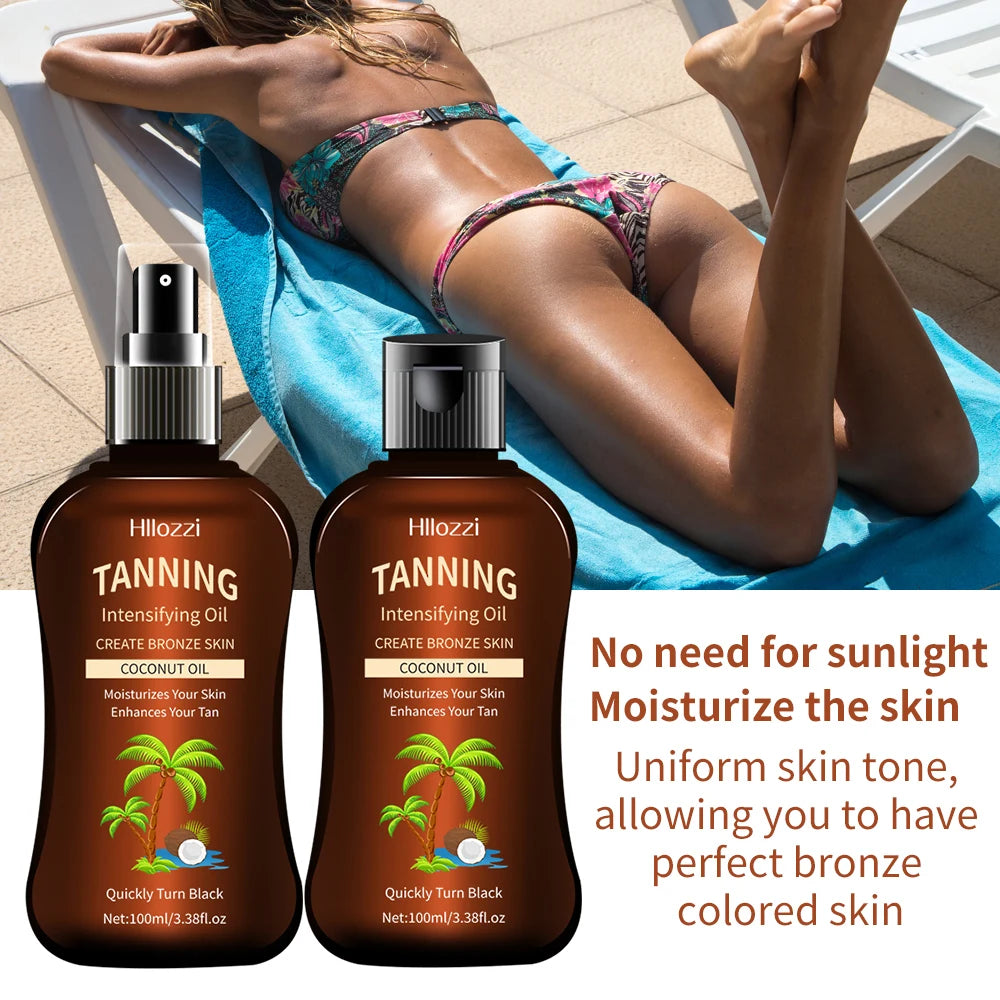 100ml/3.38fl.oz Coconut Tanning Oil Sunless TannersIntensifying Oil Sunless TannersIntensifying Oil New Summer Products