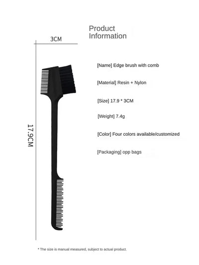 3 in 1 Edge Brush Comb Double Sided Edge Control Brush For Hair Salon Hair Comb Brushes Beauty Tools Professional Accessories