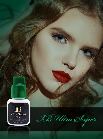 Korea Original IB Ultra Super Glue for Eyelash Extensions 5ml IB Green Cap Glue with Seal Bag False Lash Adhesive Private Label