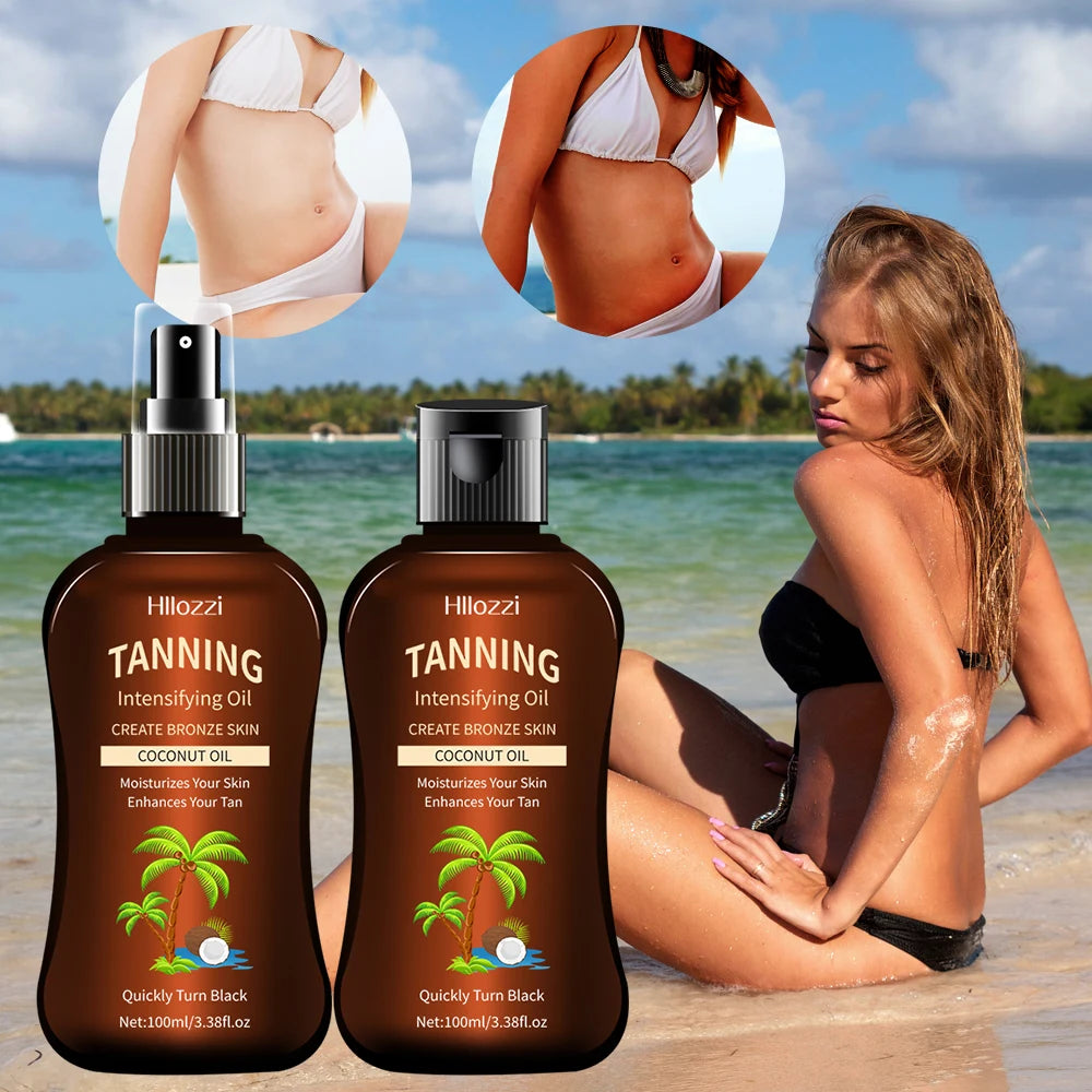100ml/3.38fl.oz Coconut Tanning Oil Sunless TannersIntensifying Oil Sunless TannersIntensifying Oil New Summer Products
