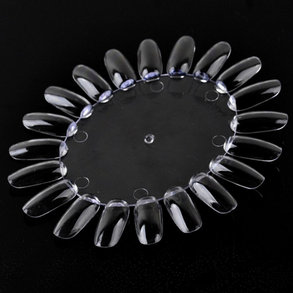 20 Colors False Nail Tips Display French Nail Art Acrylic False Nail Clear Practice Gel Polish Palette Round Wheel Mould DIY