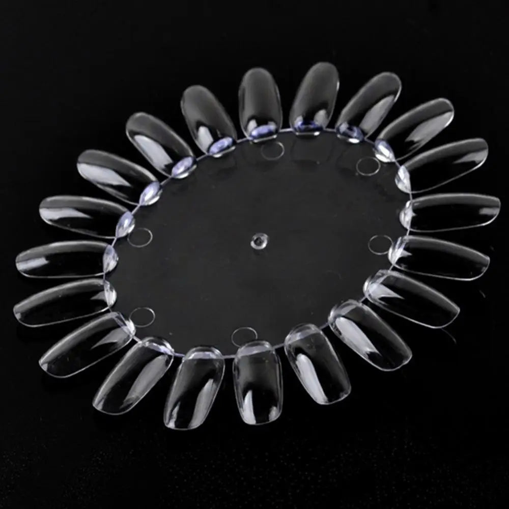 20 Colors False Nail Tips Display French Nail Art Acrylic False Nail Clear Practice Gel Polish Palette Round Wheel Mould DIY