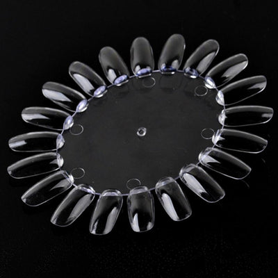 20 Colors False Nail Tips Display French Nail Art Acrylic False Nail Clear Practice Gel Polish Palette Round Wheel Mould DIY