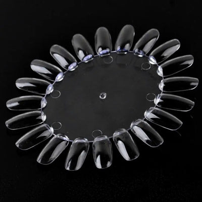 20 Colors False Nail Tips Display French Nail Art Acrylic False Nail Clear Practice Gel Polish Palette Round Wheel Mould DIY