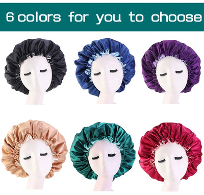 Leeons Custom Logo Satin Bonnet Cap Night Sleep Hat Reversible Satin Bonnet Cap Night Sleep Hat Silk Satin Bonnet For Curly Hair