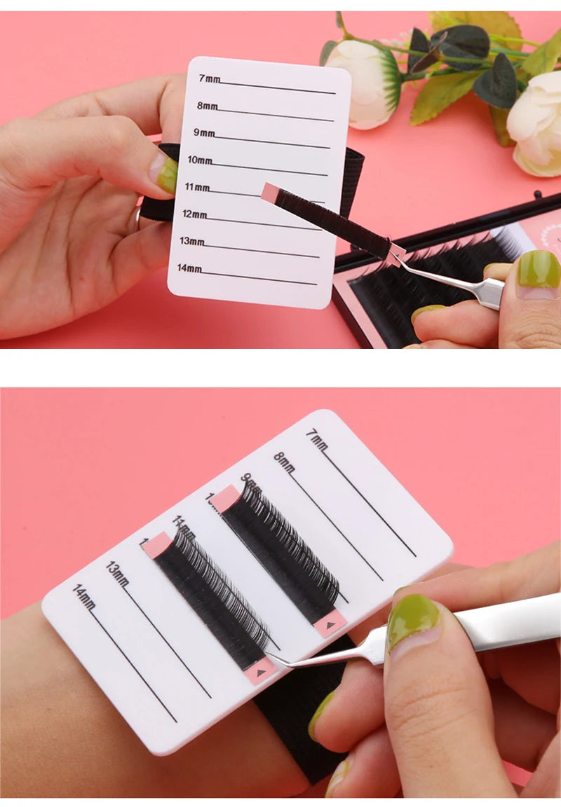 Acrylic Eyelash Extension Organizer Pallet False Lash Stand Tile Palette Eyelash Holder with Belt Graft Lash Scale Tools