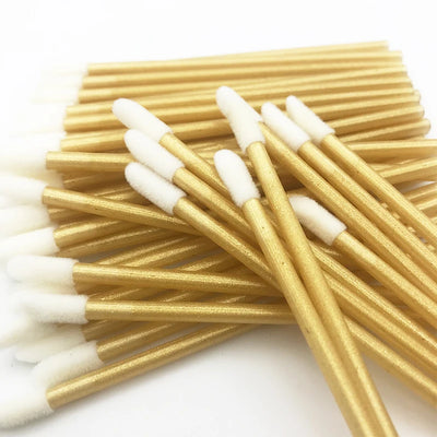 50pcs New Disposable Cosmetic Lip Brushes Lipstick Lip Glossy Wands Pen Cleaner Applicator Eyeshadow Gloss Makeup Brushes Tools