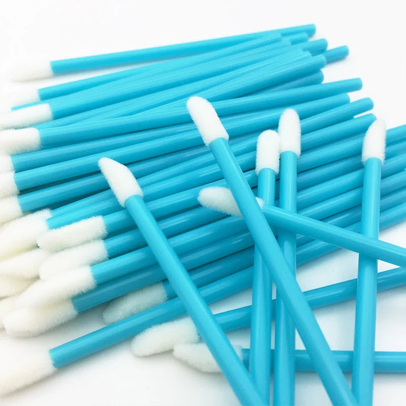 50pcs New Disposable Cosmetic Lip Brushes Lipstick Lip Glossy Wands Pen Cleaner Applicator Eyeshadow Gloss Makeup Brushes Tools