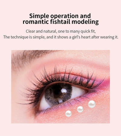 GLAMLASH A/M Natural Cluster Fishtail Type Dovetail Eyelash Extension Premade Volume False Grafted Thick Spikes Lash Soft Makeup