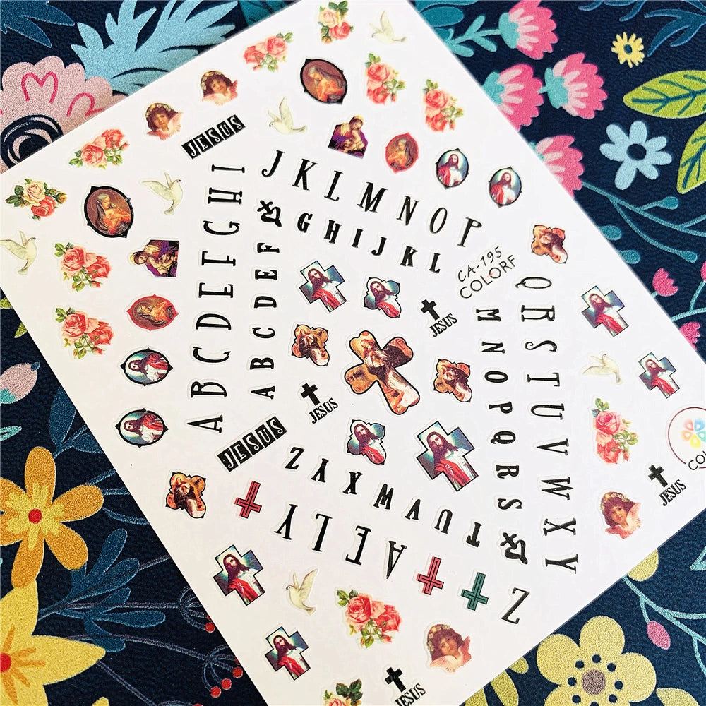 Newest CA-126-208 maria jesus sereis 3d nail art sticker nail decal stamping export japan designs rhinestones  decorations