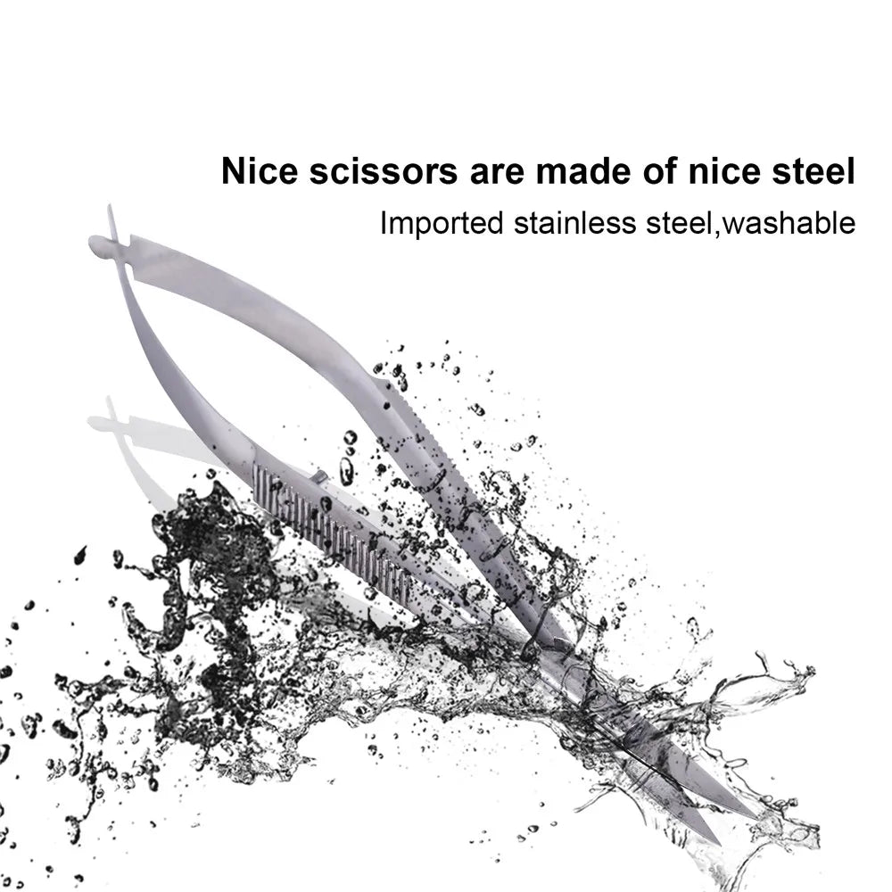 Professional Nail Scissor Manicure Tool For Nails Eyebrow Nose Eyelash Cuticle Scissors Curved Pedicure Scissors