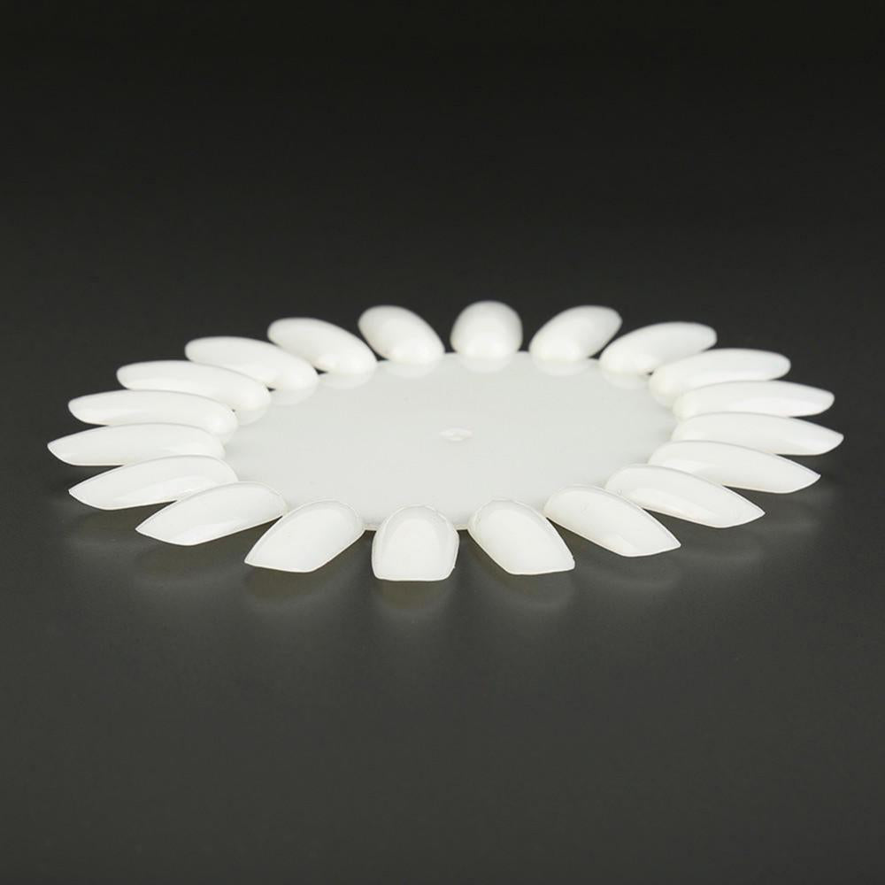 20 Colors False Nail Tips Display French Nail Art Acrylic False Nail Clear Practice Gel Polish Palette Round Wheel Mould DIY