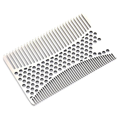 Stainless Steel Beard Comb for Men - Compact Credit Card Size Beard Straightener Easy to Carry Grooming Tool