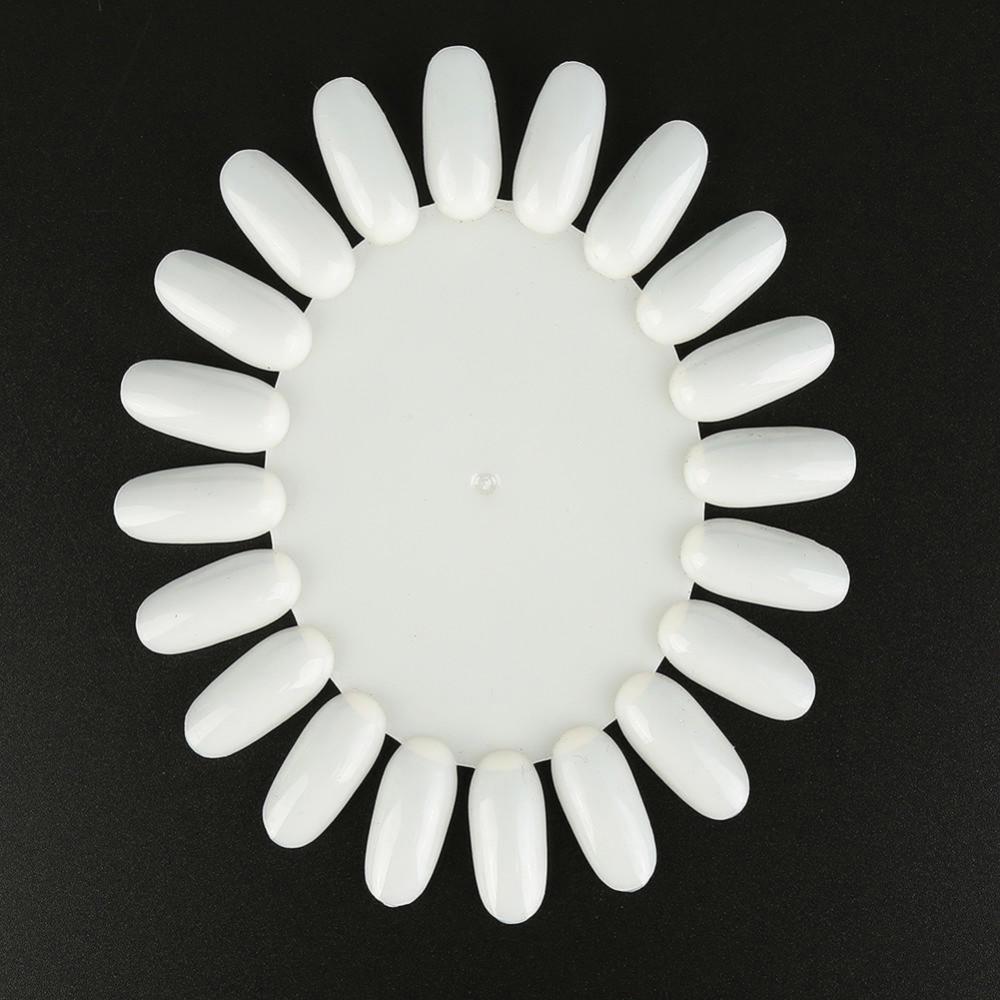 20 Colors False Nail Tips Display French Nail Art Acrylic False Nail Clear Practice Gel Polish Palette Round Wheel Mould DIY