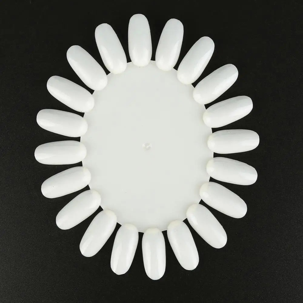 20 Colors False Nail Tips Display French Nail Art Acrylic False Nail Clear Practice Gel Polish Palette Round Wheel Mould DIY