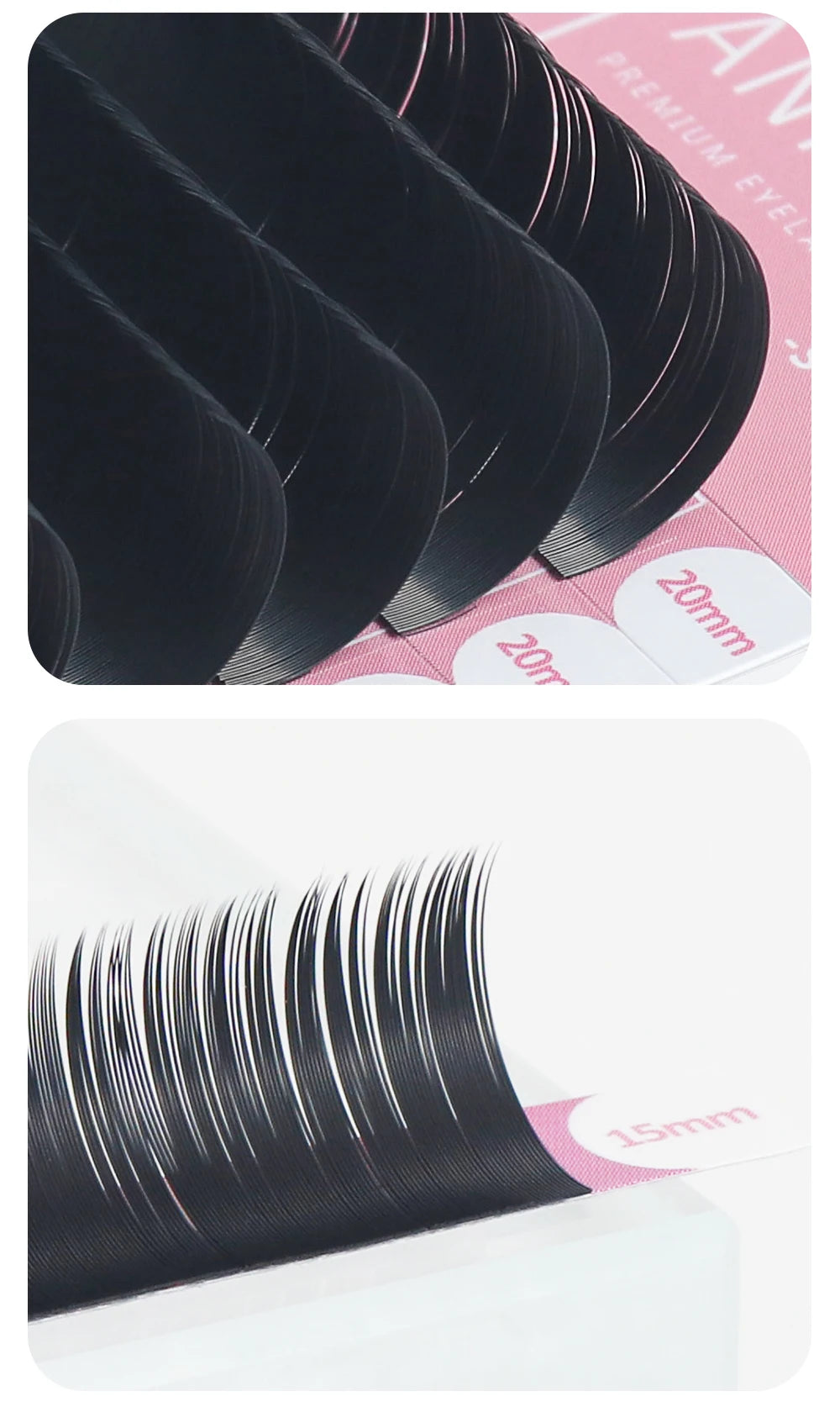 ANNAFRIS 8-25mm Mixed Length Individual Mink Eyelash Extension Supplies Natural Matte Black Soft Russian Volume Lashes Maquiagem