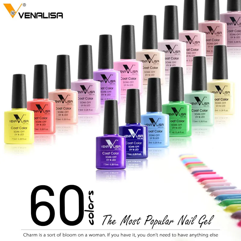 Venalisa 7.5ml Fashion Shiny Soak Off UV Gel Nail Gel Polish Cosmetics Nail Art Manicure Nails Gel Polish Tips Nail Varnish