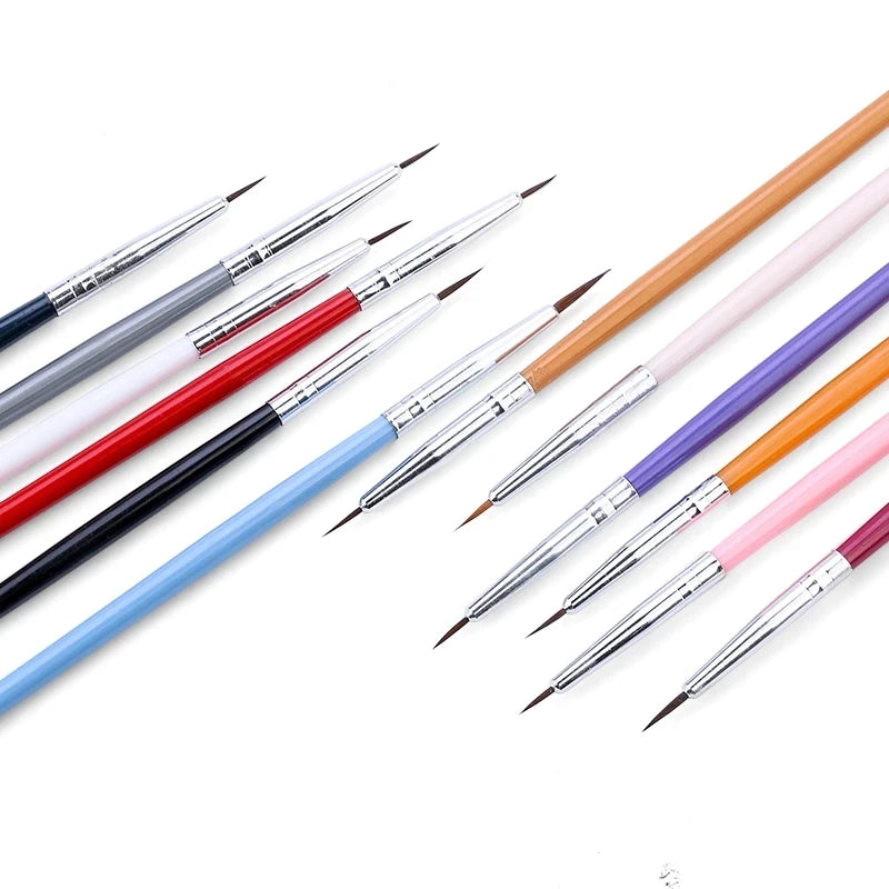 Nail Art Brush Set Gradient Line Painting Dotting Pen Kit Acrylic Handle Gel Polish Crystal Brushes Salon Nails Manicure Tools