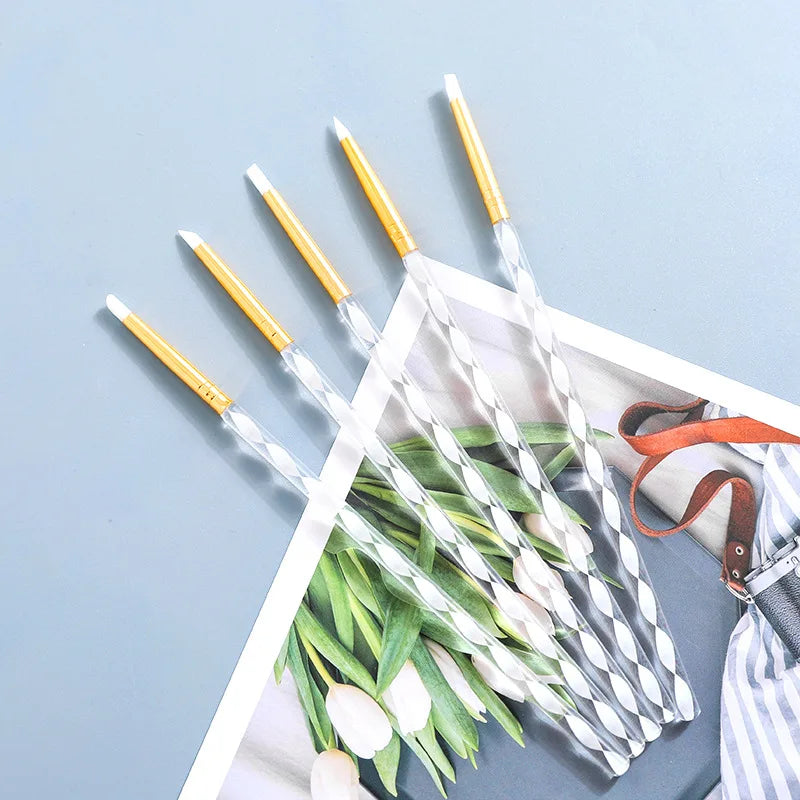 Nail Art Brush Set Gradient Line Painting Dotting Pen Kit Acrylic Handle Gel Polish Crystal Brushes Salon Nails Manicure Tools