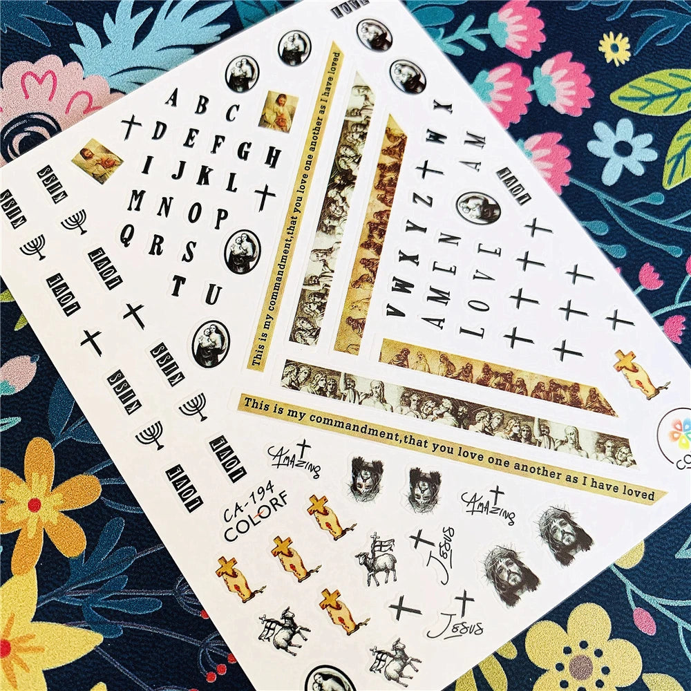 Newest CA-126-208 maria jesus sereis 3d nail art sticker nail decal stamping export japan designs rhinestones  decorations