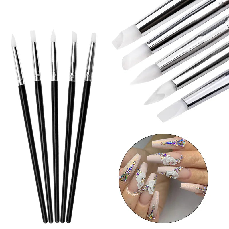 Nail Art Brush Set Gradient Line Painting Dotting Pen Kit Acrylic Handle Gel Polish Crystal Brushes Salon Nails Manicure Tools