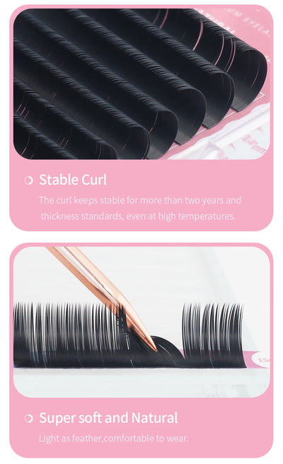 ANNAFRIS 8-25mm Mixed Length Individual Mink Eyelash Extension Supplies Natural Matte Black Soft Russian Volume Lashes Maquiagem