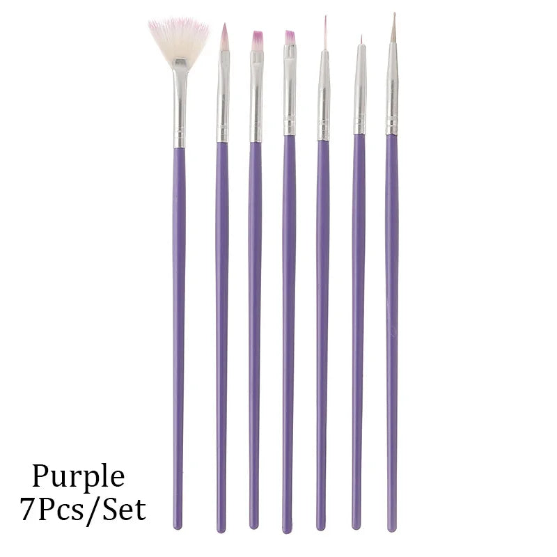 Nail Art Brush Set Gradient Line Painting Dotting Pen Kit Acrylic Handle Gel Polish Crystal Brushes Salon Nails Manicure Tools