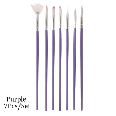 Nail Art Brush Set Gradient Line Painting Dotting Pen Kit Acrylic Handle Gel Polish Crystal Brushes Salon Nails Manicure Tools