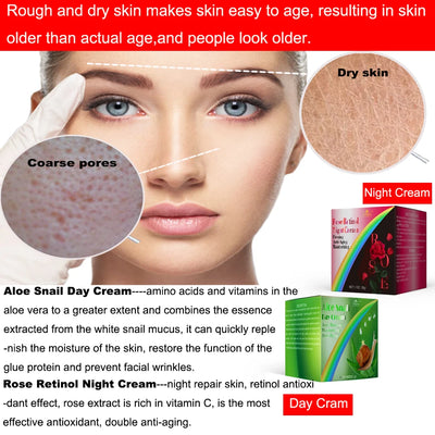 Retinol Snail Aloe Face Cream Anti-Wrinkle Whitening Moisturizing Anti-Aging Facial Day Night Cream Skin Care  Korean Cosmetics