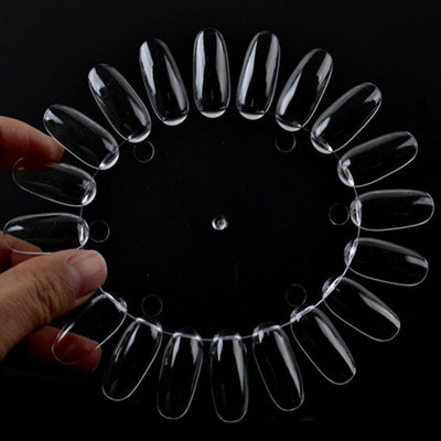 20 Colors False Nail Tips Display French Nail Art Acrylic False Nail Clear Practice Gel Polish Palette Round Wheel Mould DIY