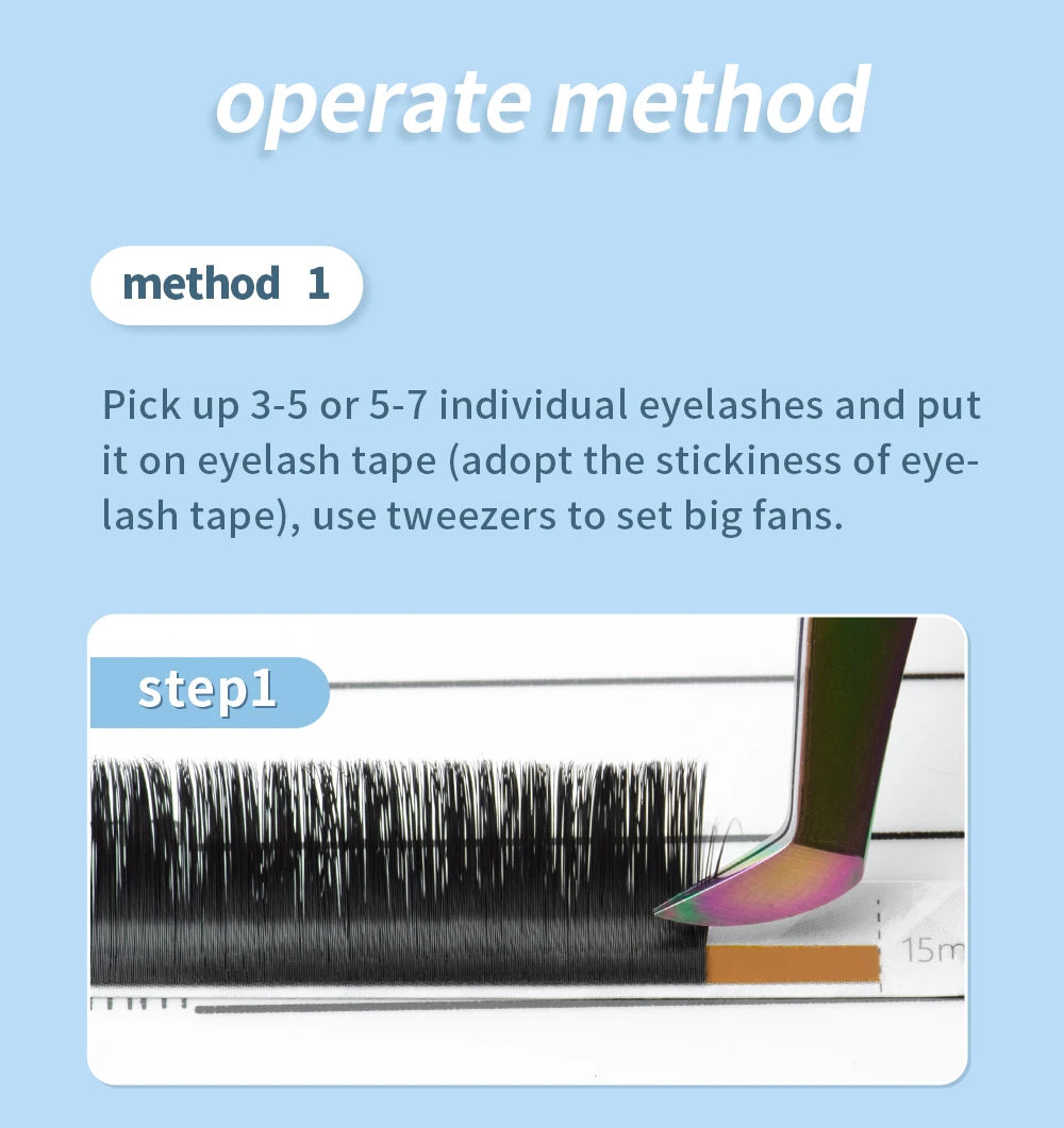 NAGARAKU Easy Fanning Eyelash Extension Autofan Fast Bloom Self Flowering Pre-bonded Volume Makeup Easyfan False Eyelashes