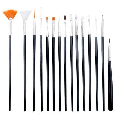 Nail Art Brush Set Gradient Line Painting Dotting Pen Kit Acrylic Handle Gel Polish Crystal Brushes Salon Nails Manicure Tools