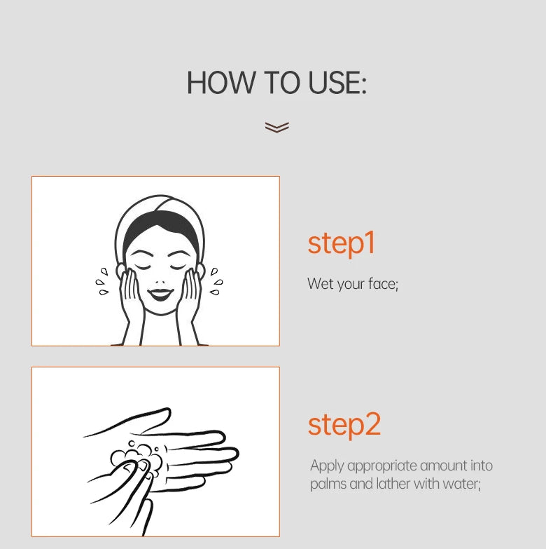 JoyPretty Vitamin C Facial Cleanser Oil Control Exfoliates Deep Cleaning Moisturizing Face Skin Care Cosmetics