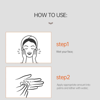 JoyPretty Vitamin C Facial Cleanser Oil Control Exfoliates Deep Cleaning Moisturizing Face Skin Care Cosmetics