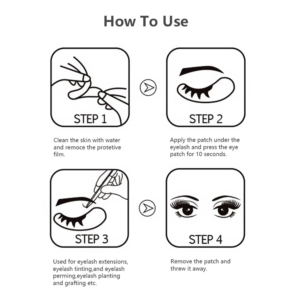 20/50/100 Pairs Eyelashes Patch Hydrogel Patches Eyelash Extension Patch Lash Extension Supplies Gel Pad Under Eye Patches Pads