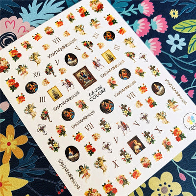 Newest CA-126-208 maria jesus sereis 3d nail art sticker nail decal stamping export japan designs rhinestones  decorations