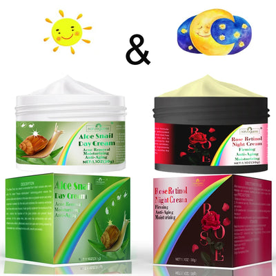 Retinol Snail Aloe Face Cream Anti-Wrinkle Whitening Moisturizing Anti-Aging Facial Day Night Cream Skin Care  Korean Cosmetics