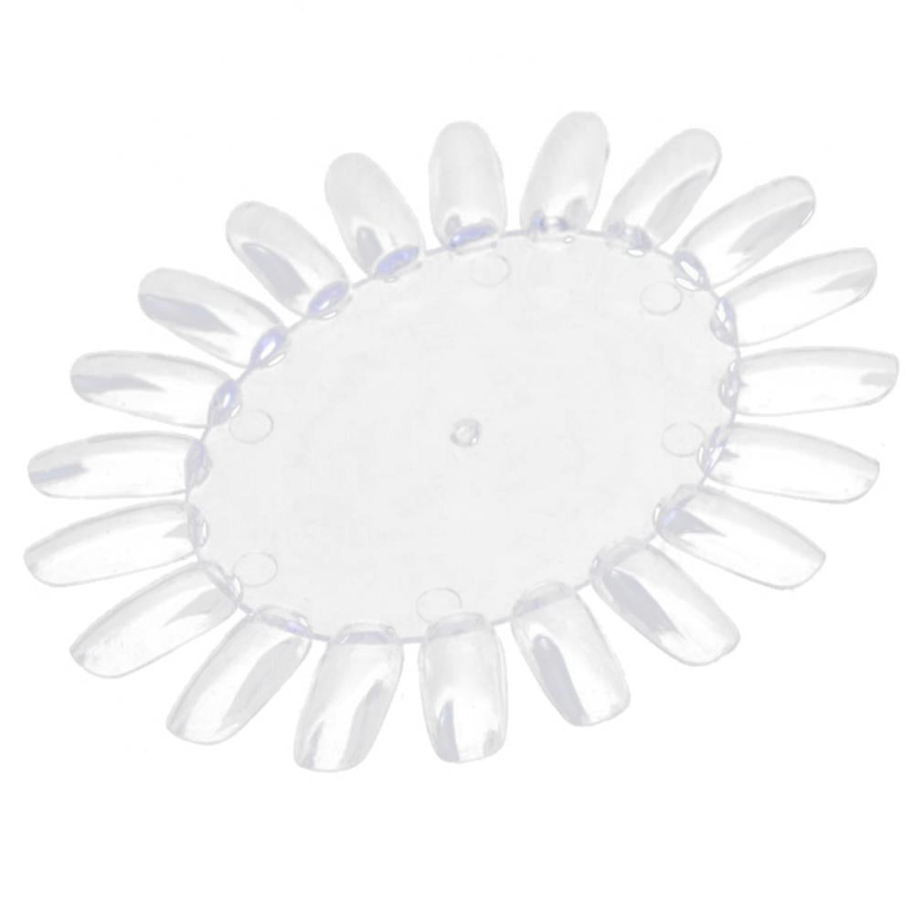 20 Colors False Nail Tips Display French Nail Art Acrylic False Nail Clear Practice Gel Polish Palette Round Wheel Mould DIY