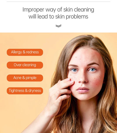 JoyPretty Vitamin C Facial Cleanser Oil Control Exfoliates Deep Cleaning Moisturizing Face Skin Care Cosmetics