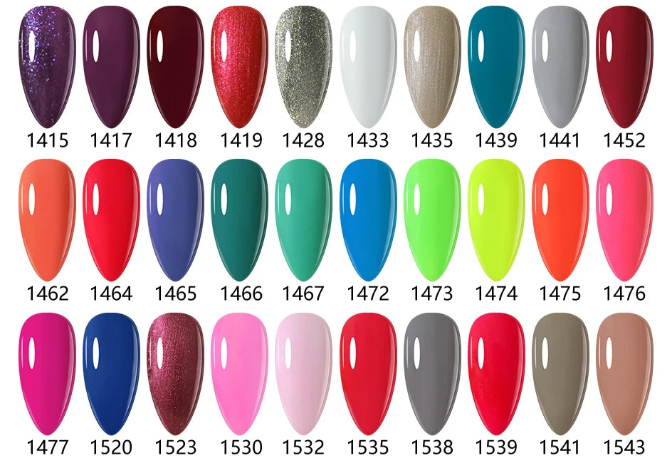 Clou Beaute 8ml Gel Polish Colorful Glitter UV Nail Gel Vernis Semi Permanent Glass Bottle Blue Green White Soak Off Gel Nail