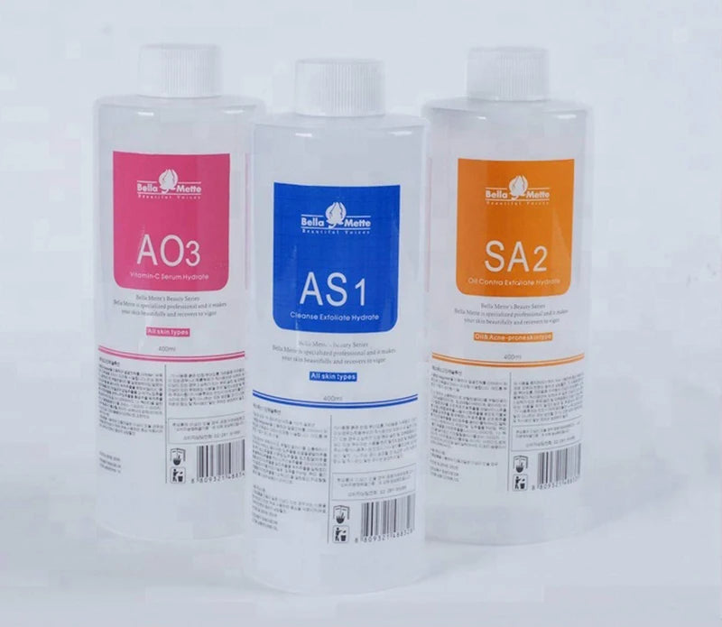 3pcs AS1 SA2 AO3 Aqua Peeling Solution 400ml Hydra Dermabrasion Face Clean Facial Cleansing Blackhead Export Liquid Beauty Salon