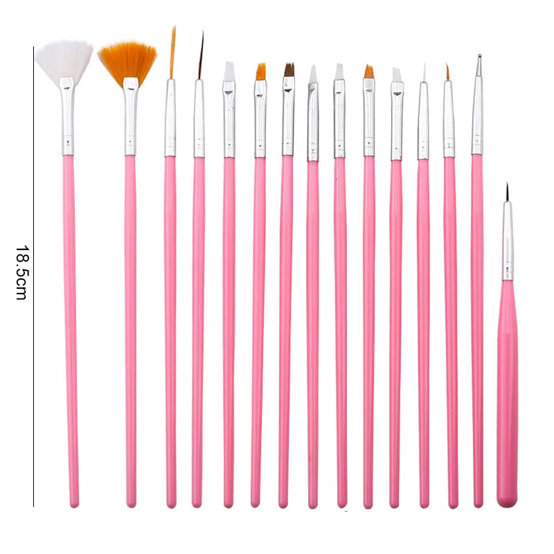 Nail Art Brush Set Gradient Line Painting Dotting Pen Kit Acrylic Handle Gel Polish Crystal Brushes Salon Nails Manicure Tools