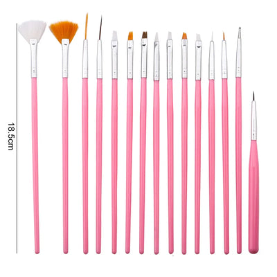Nail Art Brush Set Gradient Line Painting Dotting Pen Kit Acrylic Handle Gel Polish Crystal Brushes Salon Nails Manicure Tools