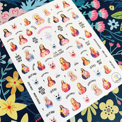 Newest CA-126-208 maria jesus sereis 3d nail art sticker nail decal stamping export japan designs rhinestones  decorations
