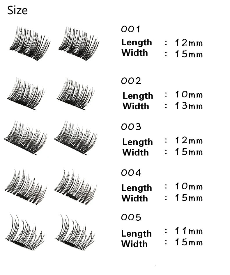 3D Magnetic Eyelash False Eyelashes Double Magnet Full Strip Magnetic Lashes Soft Hair Reusable Fake Eye Lashes