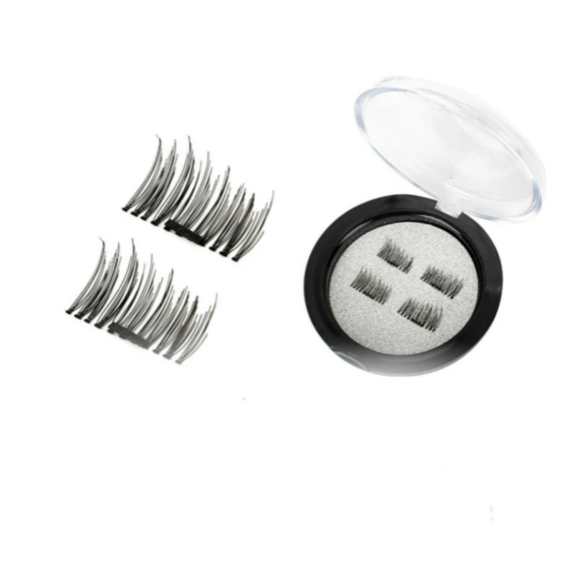 3D Magnetic Eyelash False Eyelashes Double Magnet Full Strip Magnetic Lashes Soft Hair Reusable Fake Eye Lashes