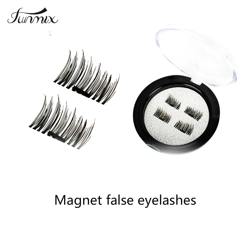3D Magnetic Eyelash False Eyelashes Double Magnet Full Strip Magnetic Lashes Soft Hair Reusable Fake Eye Lashes