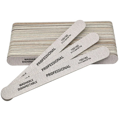 10pcs Nail File 100/180 Wooden Nail Buffer Professional Sandpaper Nail Gel Polish Files Strong Thick Grey Sanding Manicure Tools